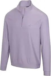 [GREG NORMAN] Men's Backswing Quarter Zip Golf Mid Layer Grey, Grey, L