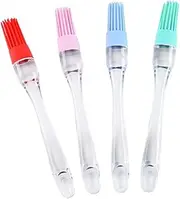 4Pcs Silicone Barbecue Brushes Durable Cooking Oil Basting Brushes for Grilling Baking and Compact Random Color
