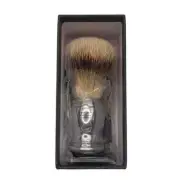 Silvertip Badger Chrome Handle Shaving Brush and Stand - by Parker (Pre-Owned)