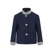 [Valentino] Valentino-Blue Virgin Wool Jacket-Donna 40 IT
