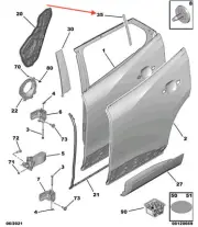 PEUGEOT 2008 Rear Right Fixed Window Trim 98262872XT New Genuine