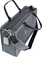 SIGEL BA413 Desk Sharing Bag L, for Mobile Work, Very Good Stability, Water Resistant, with Zip, Shoulder Strap, for laptops up to 17.3", Dark Grey, 50x28x15cm