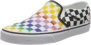 Vans Kids Classic Slip On Canvas Rainbow/B&W Checkerboard Size 2