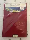 Christmas Holiday New Old Stock Holly Red Oblong Fabric Tablecloth Free Ship