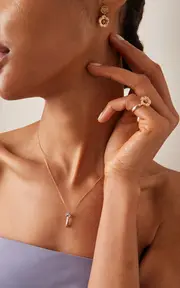 [Bernard James] Fungi Laccaria 14K Rose and White Gold Necklace