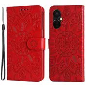 For OnePlus Nord CE3 5G/Oppo K11 5G Wallet Stand Phone Cover Sunflower Imprint Leather Case