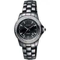 在飛比找momo購物網優惠-【Diadem 黛亞登】菱格紋晶鑽陶瓷手錶-黑/35mm(8
