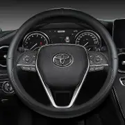 Car Steering Wheel Cover 38cm Leather For Toyota Corolla Avensis Yaris Rav4 Hilux Auris 2015 Camry CH-R 2021 Auto Accessories BLACK