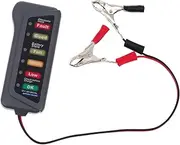 HEALLILY Battery Tester para Voltmeter Indicator LED Electricity Digital Car Battery Analyzer Rechargeable Power USB Car Charger Electric Whisk Scanner for Car Battery Measurer Grey Iron