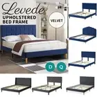 Levede Bed Frame Double Queen Velvet Mattress Base Platform Wood Headboard