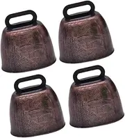SUPVOX 4pcs Small Loud Cow Bell Noise Maker for Pets Anti-theft Iron Cattle Bell Ornament for Sporting Events and Farm Use Durable and Cute Design
