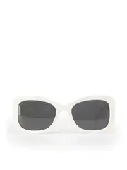White Oval Square Frame Sunglasses