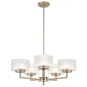 Moreno 5 Lights Pendant Silver Modern Clear Glass Ceiling Telbix Lighting