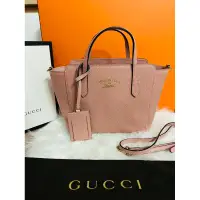 在飛比找蝦皮購物優惠-Gucci Swing Tote Small 裸粉色 牛皮小