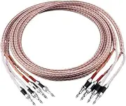 One Pair of Speaker Wires with 2 Banana Plugs to 2 Banana Jacks(1.5m)