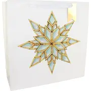 Snowflake Square Christmas Paper Gift Bag 35cm
