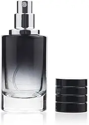 Zénitude Glassworks 100ml Glass Perfume Bottle Gradient Empty Cylindrical Bottle with Fine Mist Atomiser (Black)