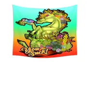 Funny Chameleon and Rudicorn Quote Tapestry