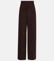 [Stella McCartney] Stella McCartney High-rise wool wide-leg pants AU 4 burgundy