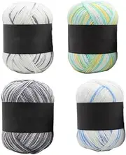 KALLORY 3 Ply Gradient Wool Yarn 5 Rolls Hand Knitting Yarn Warm Excellent for Socks Toys Blankets
