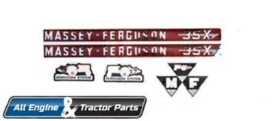 Massey Ferguson Bonnet Decal Sticker Set MF35X 3406971M91