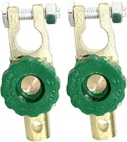 2pcs Power Cut Protection Switch Battery Quick Disconnect Power Isolator Switch Battery Isolator Light Green Alloy Copper Plating