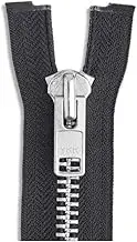 (Length 46cm ) - ZipperStop Wholesale YKK - Chaps Zipper (Special Custom Length) YKK 10 Extra Heavy Duty Aluminium Separating Colour Black Made in USA (Length 46cm )