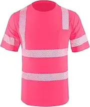 Hi Vis Shirts ANSI Class 3 Safety Shirts, Heat Transfer Reflective Strips High Visibility Shirts for Men and Women