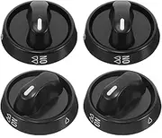 4 Pcs Universal Gas Stove Control Knobs - Easy Replacement for Cooktop, Range, and Burner - Smooth Operation and Sturdy Plastic Material - Black