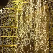 Solar String Lights Outdoor 11 Strands 220 LEDs Branch Copper Christmas Tree Lights Twinkle Starry Fairy Lights Waterproof for Garden Wedding Party Decoration (Warm White)