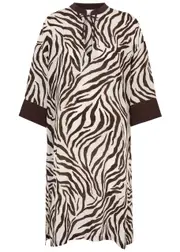 Max Mara Beachwear Classe Zebra-print Silk Kaftan - Brown - S (UK8-10 / S) S (UK8-10 / S)