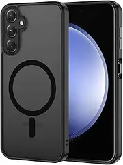 [XTCASE] Magnetic Case for Samsung Galaxy S23 FE Compatible with Magsafe, Matt Translucent Mobile Phone Case for Samsung Galaxy S23 FE (6.4 Inches) Scratch-Resistant PC Back + TPU Bumper - Black