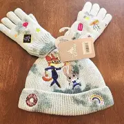 Disney Judy Hopps & Nick Wilde Knit Hat Beanie Gloves Set Zootopia Toddler Size