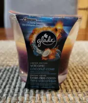 Glade Limited Edition Volcanic Coconut Cove 3.4 oz jar candle NEW