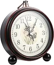 Cabilock Unique Pattern Mute Clock Bedside Alarm for Daily Use Hearing Loss Aware Vintage Style No Battery Required for Australian Home