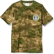 F-STYLE(エフスタイル) F Style F-SD020751 T-Shirt with US Air Force Coat of Arms Embroidered Patch Camouflage T-Shirt