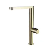 VITO BERTONI SOL2 Slim Kitchen Mixer Tap - L-Shaped Neck - Matte Brass