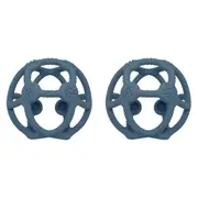 2x Playground Baby 10.5cm Silicone Teething Ball Teether Toy 3m+ Steel Blue