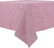 DESTALYA Checkered Tablecloth 162x168 cm Picnic Blanket |100% Cotton Gingham Buffalo Check Plaid Rustic Style | Linen Table Cover for Kitchen (Red and White)