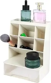 LeoLeoyy Pen Organizer with 6 Compartments 1 Drawer Large Capacity Pen Holder Non-Slip Stationery Storage Tidy Storage Pen Holder Multifunctional Organizer Caddy