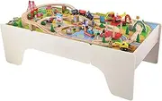Bubbadoo BD0003 100pc Kids Wooden Train Set with Play Table Roleplay
