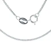 Boys 9ct White Gold 1mm Wheat Spiga Chain Necklace Hallmarked