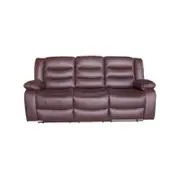 3 Seater Recliner Sofa In Faux Leather Lounge Couch in Brown