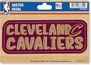 Rico Industries NBA Basketball Cleveland Cavaliers Sketch Look 4" X 6" Decal