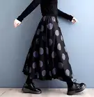 Urban Street Funky Arty Polka Dot Edgy Ladies Midi Skirt 12 14 Midnight Blue