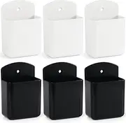 6 Pcs Remote Control Holder Wall Mount, TV Remote Holder, Self Adhesive Controller Holder, Wall Pen Holder Storage Accessories for Home Office School (3 White, 3 Black)