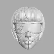 Cyberpunk Girls v1 custom head for Cosmic Legions & other Sci-Fi action figures