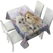 Three Adorable Kittens Daydreamers Cat Art Tablecloth