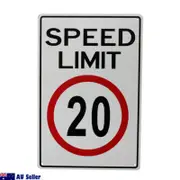2x Speed Limited 20km Shared Zone Children Traffic Sign 200x300mm Metal Quality