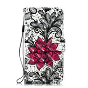 3D Pattern Colored Drawing Horizontal Flip Leather Case for Huawei P20, with Holder & Card Slots & Wallet & Lanyard(Lace Flower)
